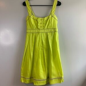 NWT Neon Yellow Jessica Simpson Sleeveless Ruffle Babydoll Mini Dress Size M